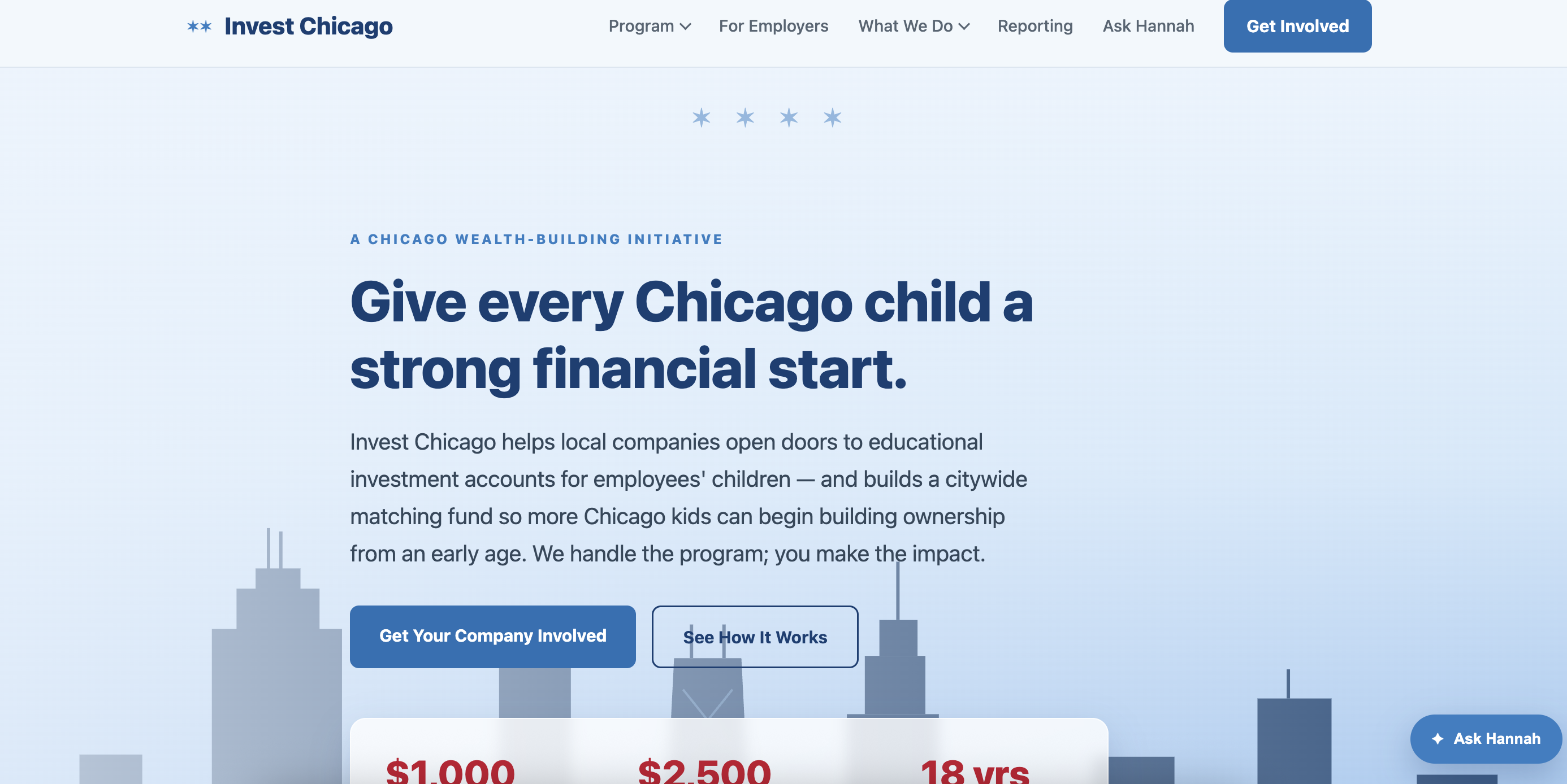 Invest Chicago website homepage